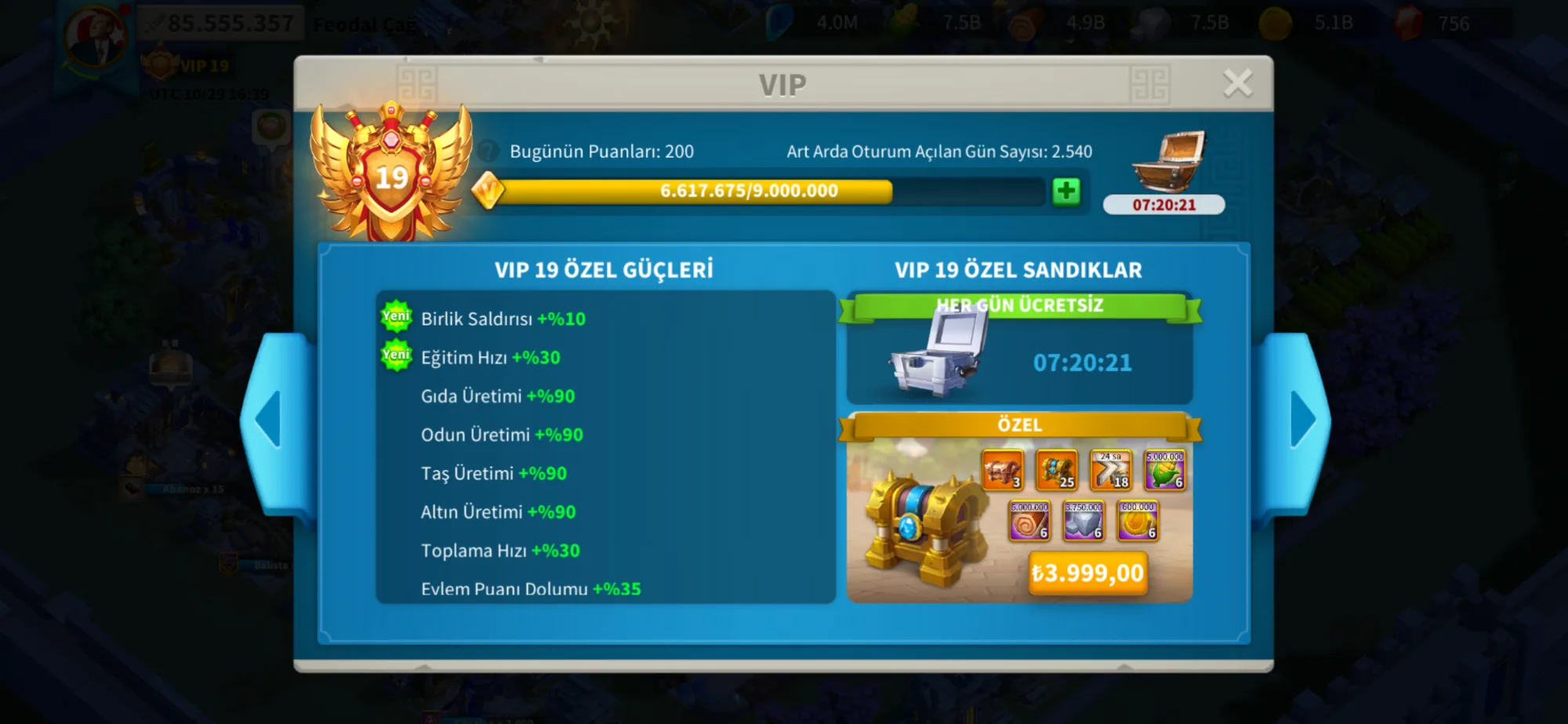 Kelepir hesap vip 19 3000 günlü savaşa hazır meta komutanlar