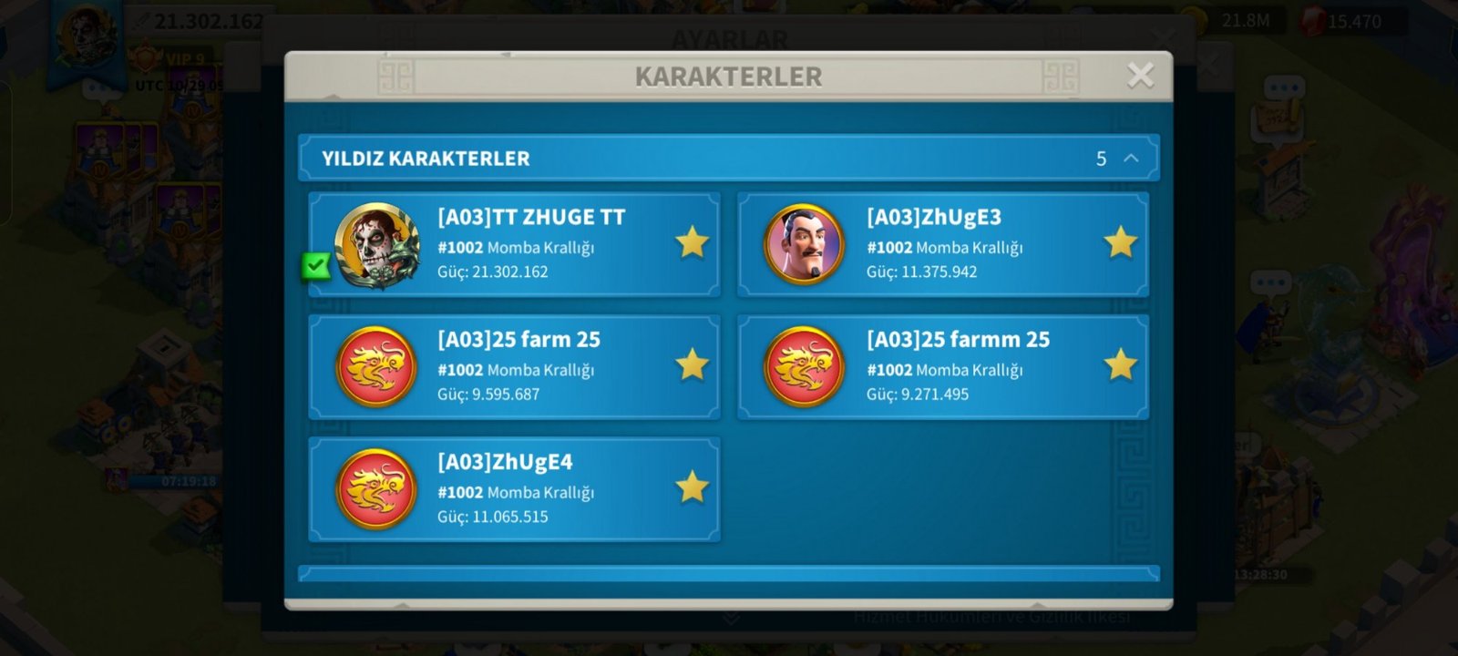RİSE OF KINGDOMS, HESAP VE KAYNAKLARI ACİL SATILIK