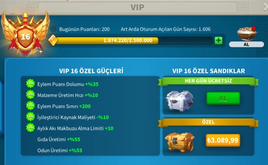 VİP16 HAZIR GÖÇ MİX HESAP ! ZENİTH TEMALI !