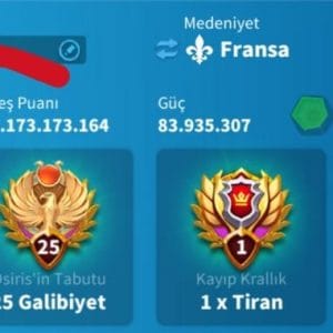 VİP17/13B RSS'Lİ/887 GÜN HIZLANDIRMALI/812 ALTIN KAFALI HAZIR GÖÇ MİX HESAP