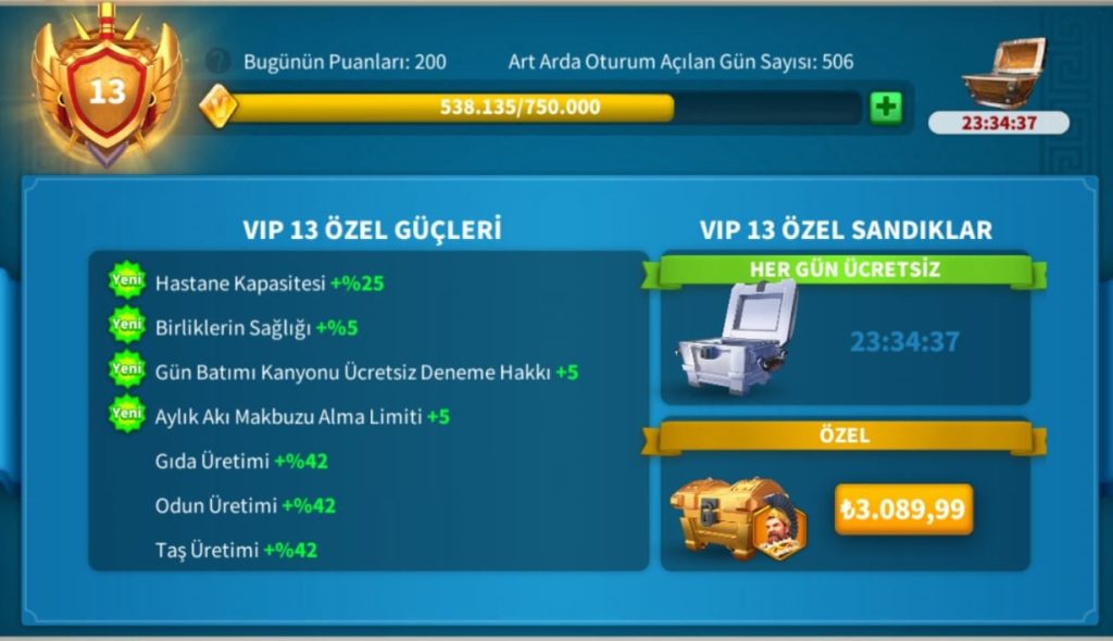 VİP13 HAZIR GÖÇE YAKIN ! İSTEDİĞİ ZAMAN T5 AÇABİLECEK HESAP FETİH SEZONU HESABI !