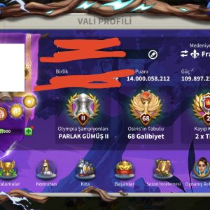FULL PERFECT 7 KITA ALAN SVİP HAZIR GÖÇ CANAVAR HESAP ! 55/30 KRİTİK ! 30B RSS --