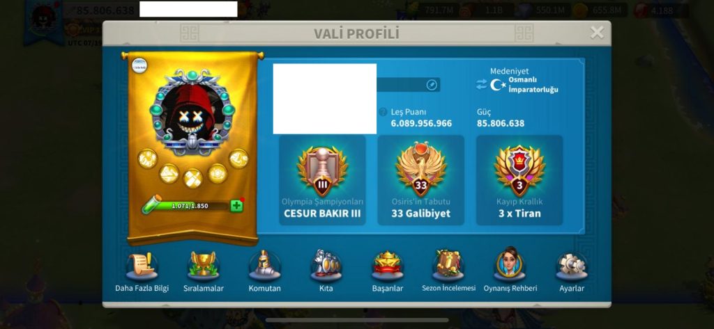 VİP 18’E 80K”Elite Savaşçı Hesabı – 40 Efsanevi Ekipman ve 6.1B Kill Point”
