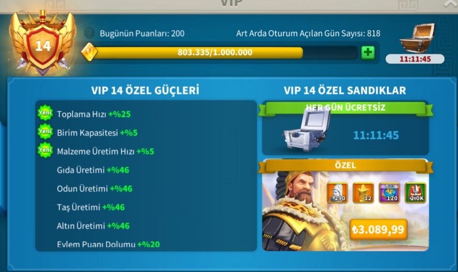 VİP14 HAZIR GÖÇ PİYADE HESAP !