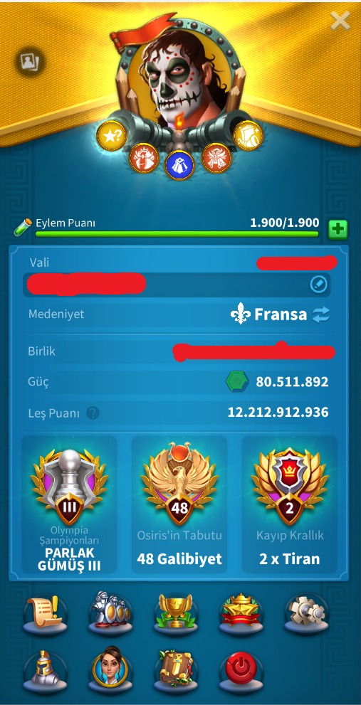 VİP18 5 KITA HAZIR FULL SET LEGENDARY 20B RSS Lİ !!! VİP19’A YAKIN MUHTEŞEM HESAP ! 12B KP !