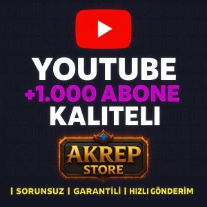 YouTube +1000 Abone Hizmeti (Organik Danışmanlık ve Tanıtım Desteği)