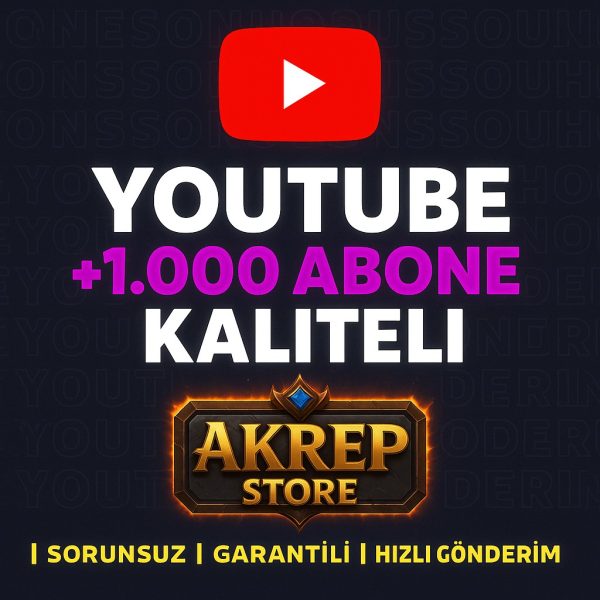 YouTube +1000 Abone Hizmeti (Organik Danışmanlık ve Tanıtım Desteği)