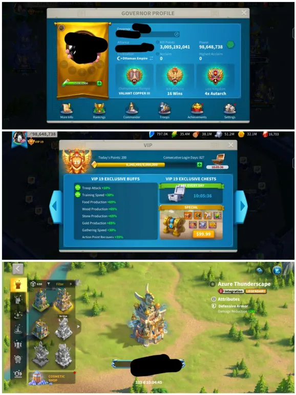 HAZIR GÖÇ UYGUN FİYATLI VİP 19  SATIŞTA ! 30+FULL KOMUTAN /800G HIZLANDIRMA !