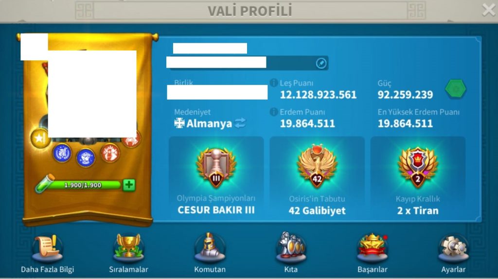 6 KITA FULL SET LEGANDARY VİP18 HESAP ! TAM BİR SAVAŞ MAKİNASI !  GÖÇ ETMEYE YAKIN ! 35B RSS ! 2307 GÜN HIZ ! 46/14 KRİTİK ! HARİKA SEVİYELİ SETLER + ÖZEL YAZITLA DONATILMIŞ ! SAVAŞ ÇİÇEĞİ ÖZEL ZENİTH TEMA + OSİRİS + KVK TEMALARI İLE DOLU DOLU SİZLER İÇİN CAZİP FİYATA SATIŞTA !