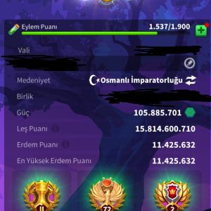 SVİP HAZIR GÖÇ EDEBİLİR HESAP ! DEHŞETUL VAHŞET BİR HESAP ! 57/46 KRİTİK !!! RAHAT 3 KITA FULL V YE YAKIN ! 7 KITA FULL SET LEGANDARY ! 17B RSS ! 841 GÜN HIZ ! 3’LÜ ZENİTH TEMASI ! RALLY/GARNİZON VE AÇIK ALAN ARAYABİLDİĞİN EN SON NOKTA BU HESAPTA ! 15B KP ! ALANA HAYIRLI OLSUN !! TR YE HAYIRLI OLSUN !