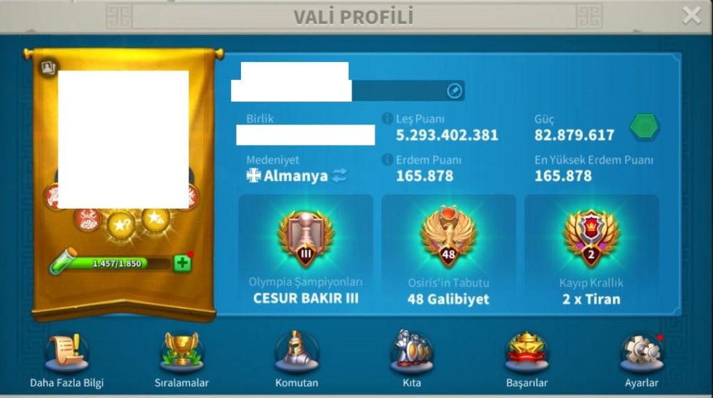 VİP17 // 5 KITA FULL SET LEGANDARY SET ! 44/9 KRİTİK ! FULL META PRİME HESAP SİZLERLE !  RALLY//GARNİZON VE KRİTİKLİ SETLER MEVCUTTUR !