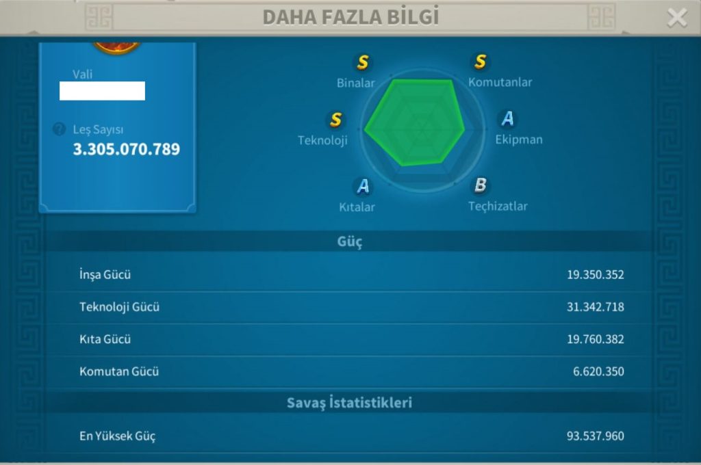 VİP17 TATİL BİLETİ İLE GÖÇ ETMEYE YAKIN ! FULL PRİME KOMUTANLAR YAPILMIŞ ! 4 KITA AÇIK ALAN VİP16 FİYATINA ACİL SATLI VİP17 HESABI ! SADECE 9K ! BESLEYİCİ 56,31,39,31 4 ADET YAN KARAKTER !