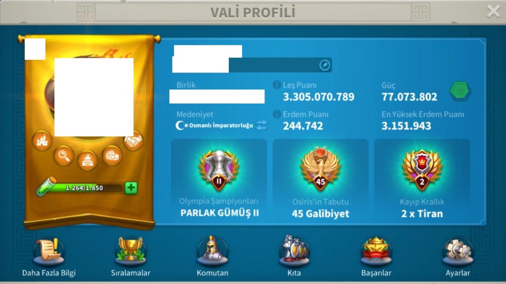 VİP17 TATİL BİLETİ İLE GÖÇ ETMEYE YAKIN ! FULL PRİME KOMUTANLAR YAPILMIŞ ! 4 KITA AÇIK ALAN VİP16 FİYATINA ACİL SATLI VİP17 HESABI ! SADECE 9K ! BESLEYİCİ 56,31,39,31 4 ADET YAN KARAKTER !