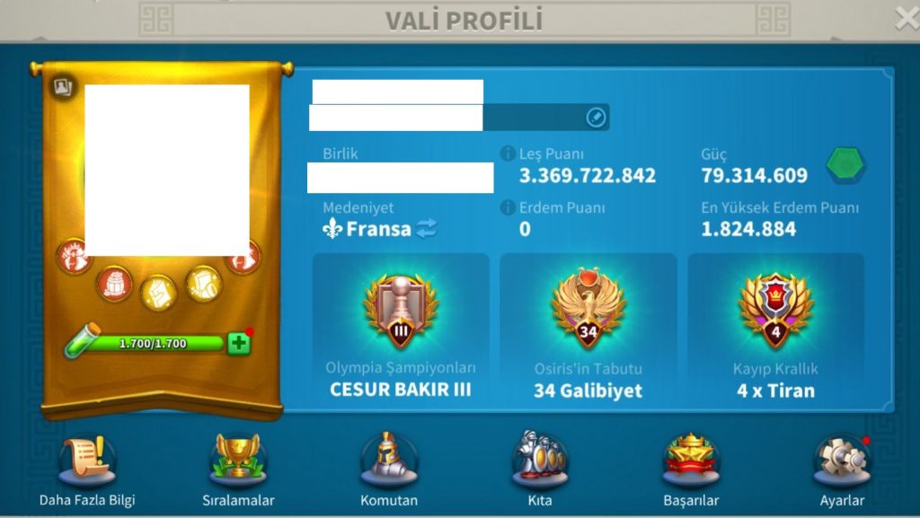 VİP16 HAZIR GÖÇ EDEBİLİR 5 KITA AÇIK ALAN HESAP ! VİP17 YE ÇOK YAKIN ! GARNİZON KOMUTANI MEVCUTTUR ! 7B RSS !  42/14 KRİTİK ! 407 EVRENSEL KAFA !