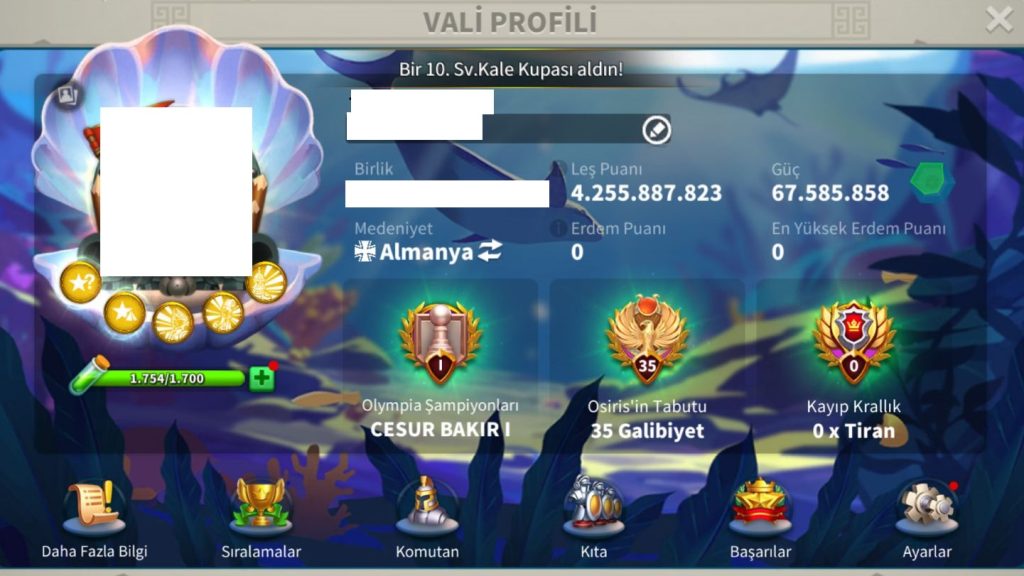 VİP16 BALİNA PROFİLLİ !  3 KITA FULL SET 5 KITA AÇIK ALAN ATİLLA/SUBUTAİ ‘ LI RALLY HESAP !  4.2B KP !