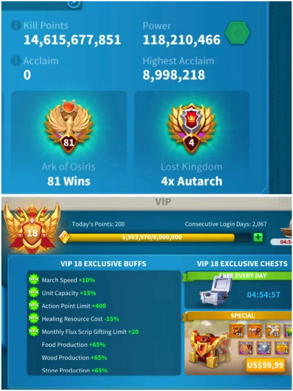 🔥 VIP 18 SEVİYESİNDE,6 KITA FULL SARI SET  15 MİLYAR KP VE 20 MİLYAR KAYNAKLI SAVAŞ MAKİNESİ! 🔥