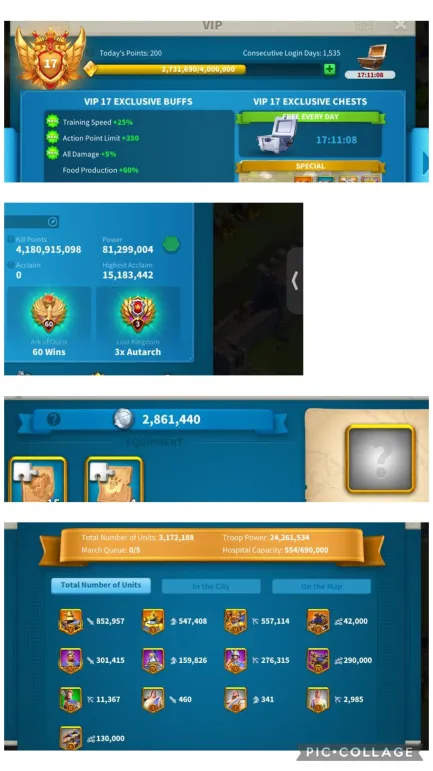 🔥 VIP 17 SEVİYESİNDE, 35 EKİPMAN-16 KRİTİK  KAÇMAZ HESAP ! 🔥