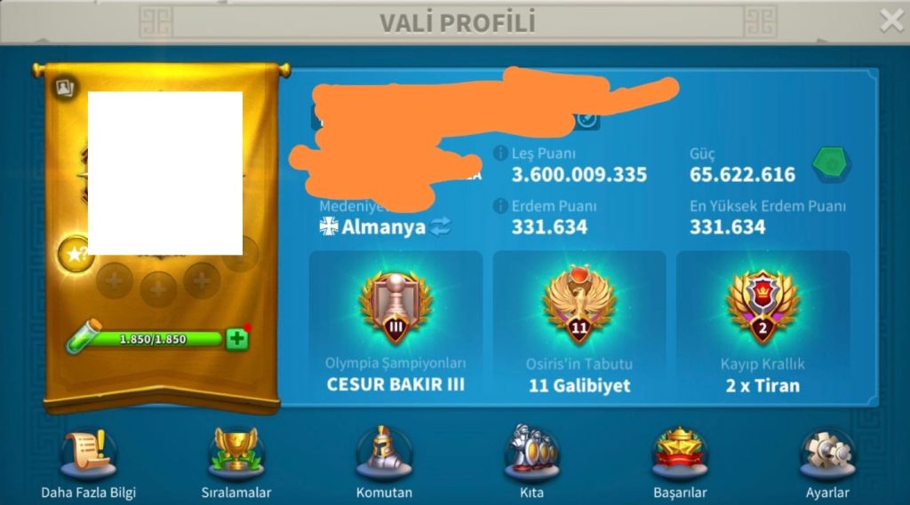 VİP17 HAZIR GÖÇ EDEBİLİR 5 KITA AÇIK ALAN PRİME KOMUTANLAR MEVCUT ! 17B RSS ! 650 GÜN HIZLANDIRMA ! FULL KRİTİKLİ SETLER !