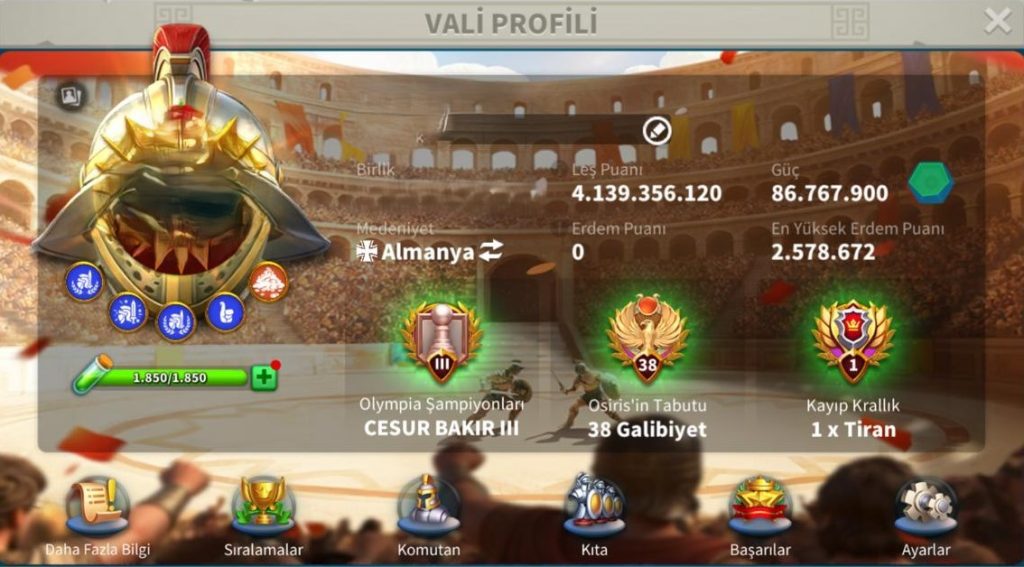 VİP17 BALİNA PROFİLLİ 4 KITA FULL SET ÇİFT ZENİTH TEMALI SÜVARİ/OKÇU ++ 1900 GÜN HIZLANDIRMALI VE 15B RSS’Lİ MUHTEŞEM HESAP !