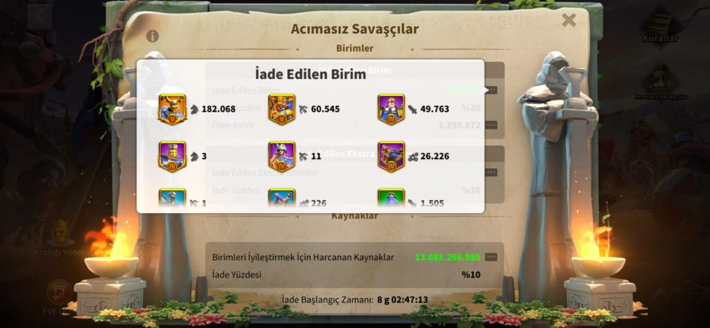 260 GÜNLÜK VİP 16’YA 130K MUHTEŞEM KP CANAVARI T5 HESAP ( KVK3 GÖÇ EDEBİLİR. )