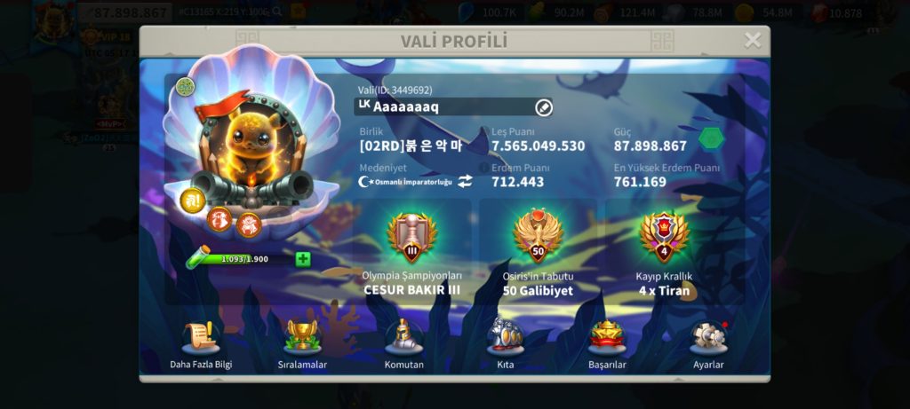 VİP18 HAZIR GÖÇ EDEBİLİR 6 KITA FULL SET HESAP ! 9B RSS ! 1900 GÜN HIZLANDIRMA ! 1260 ALTIN KAFA ! 49/21 KRİTİK !