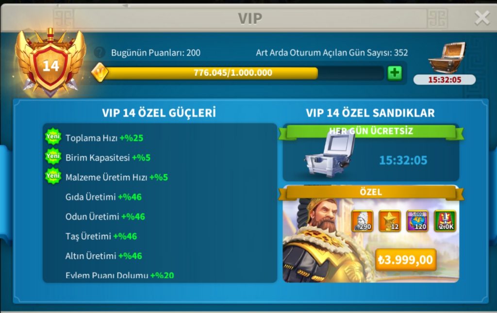 Vip 14 // 352 GÜNLÜK HAZIR GÖÇ EDEBİLİR PİYADE  T5 HESAP !  SEZON4 CÜLERE DUYRULUR ! SEZON3 GERİ DÖNEBİLİR !