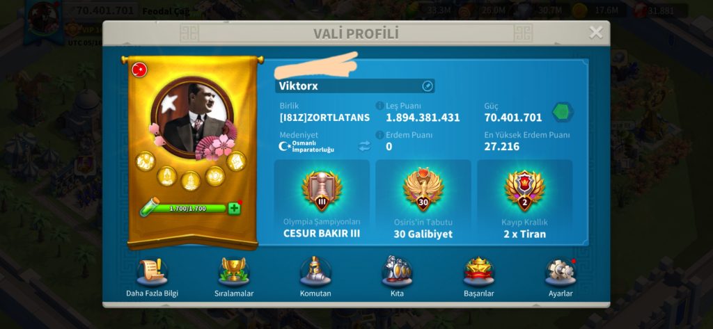 VİP16 TATİL BİLETİ İLE GÖÇ EDER 5 KITA AÇIK ALAN HESAP ! 730 ALTIN KAFA ! 1800 GÜN HIZ ! 13B RSS ! HEM STOK HEM SAVAŞ !