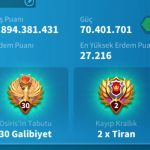 VİP16 TATİL BİLETİ İLE GÖÇ EDER 5 KITA AÇIK ALAN HESAP ! 730 ALTIN KAFA ! 1800 GÜN HIZ ! 13B RSS ! HEM STOK HEM SAVAŞ !