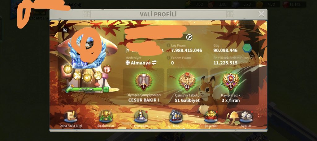 VİP18 HAZIR GÖÇ EDEBİLİR 5 KITA AÇIK ALAN 4 KITASU FULL SET ! 460 ALTIN KAFA ! 19B RSS ! META GARRİSON HESAP !
