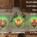 VİP18 6 KITA FULL SET GÖÇ EDEBİLİR !! RALY/GARNİZON HESAP ! 31B RSS ! 2850 GÜN HIZ ! 550 ALTIN KAFA !