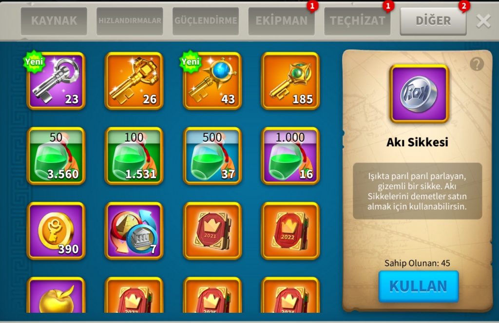 VİP19 // 5 KITA FULL SET LEGANDARY HESAP !  2547 GÜN HIZLANDIRMA ! 7B RSS ! 8B KP ! KELEPİR FİYATA SİZLERLE !
