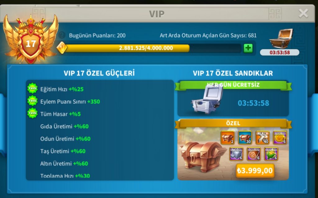 Vip17// 650 GÜNLÜK T5 GENÇ SÜVARİ HESAP ! KELEPİR FİYATA SİZLERLE !