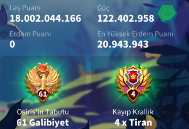 VİP19 HAZIR GÖÇ EDEBİLİR 5 KITA FULL SET LEGANDARY HARİKA ALAN HESABI ! 45/20 KRİTİK ! FULL META PRİME !
