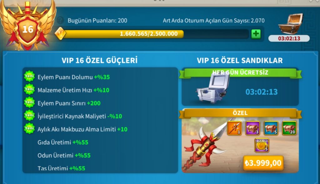 VİP16 HAZIR GÖÇ EDEBİLİR PİYADE AĞIRLIKLI 4 KITA AÇIK ALAN HESABI !