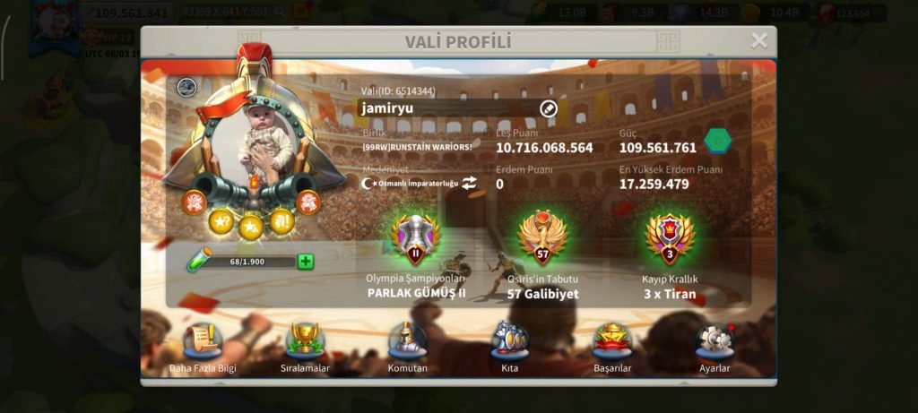 VİP19 HAZIR GÖÇ EDEBİLİR 6 KITA FULL SET ! OKÇU RALY/GARNİZON HESAP ! ARA BULAMAZSIN ! ÇİFT ZENİTH TEMALI ! 1550 GÜN HIZ ! 22B RSS !