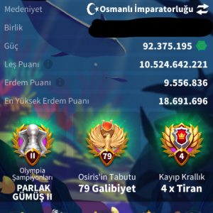 VİP17 HAZIR GÖÇ EDEBİLİR 5 KITA FULL SET HARİKA OKÇU HESAP ! 32B RSS ! EFSANE PRİME KOMUTANLAR !