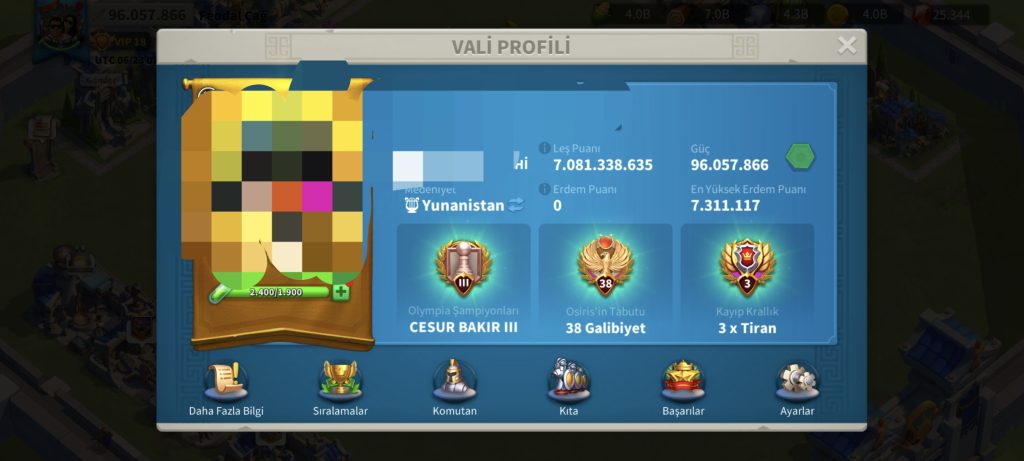VİP18 // HAZIR GÖÇE YAKIN 6 KITA FULL SET HESAP ! TATİL BİLETİ ALABİLİR ! 50B RSS +11 ADET FARM + 1400 GÜN HIZLANDIRMA !