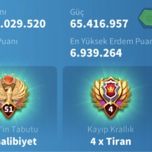 VİP17 HAZIR  GÖÇ EDEBİLİR 4 KITA FULL SET KELEPİR HESAP ! 959 ALTIN KAFA ! 2340 GÜN HIZ + ZENİTH TEMALI !! BU HESABI KAÇIRMA !