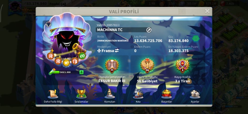 5 KITA FULL SET ! BOLL KOMUTANLI !  VİP18 ZIMBA GİBİ HESAP ! 6B RSS ! 733 GÜN HIZ !