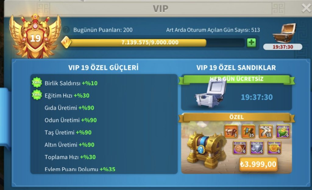 🔥 500 GÜNLÜK VIP 19 TAZE KAN | 28B RSS | 1300 GÜN HIZLANDIRMA | SAVAŞA HAZIR! 🔥