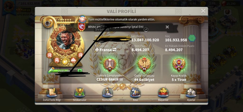 VİP19 // 6 KITA FULL SET ! 53B RSS ! 1680 GÜN HIZLANDIRMA ! 48/27 KRİTİK TAM BİR GLADİO !