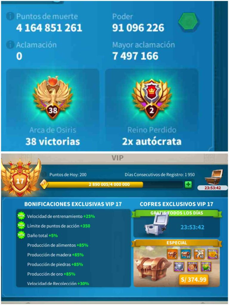 🔥 BİRİKİME SAHİP | VIP 17 | 5 Kıta | 37M Gümüş Kredi | 30B RSS | 91M Güç | 4.1B KP | Göçe Hazır