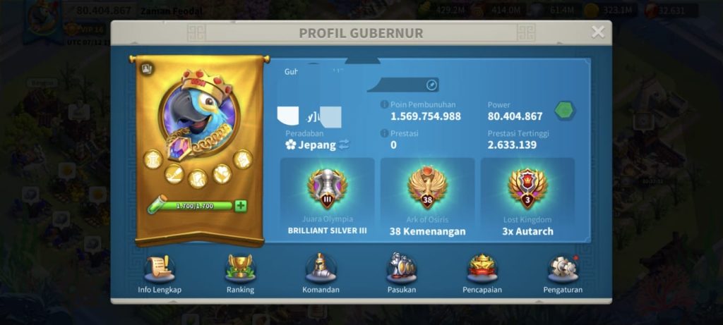 FARMLI | VIP 16 | 3 KITA | 700+ GÜN HIZLANDIRMA | 8B RSS | 80M GÜÇ | 1.5B KP |