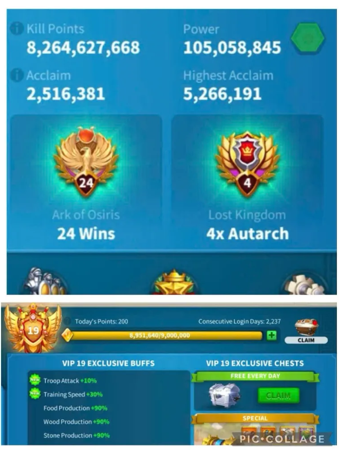 SVIP’E SON 48.360 VIP PUANI !!!! – 2300 ADET ALTIN KAFA – 3000 GÜN EVRENSEL HIZ – PİYADE SETİ FULL SEVİYEDE – 5 META KITA ALANA HAZIR – GÖÇE HAZIR!!!!