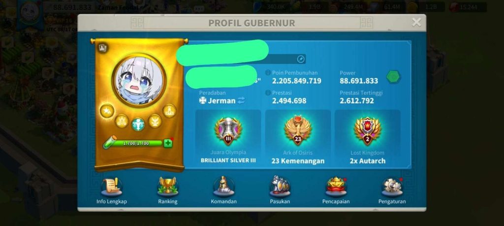 🔥 KELEPİR | VIP 16 | 4 KITA | YAZITLI | 800+ GÜN HIZLANDIRMA | 10B RSS | 89M GÜÇ | 2.2B KP