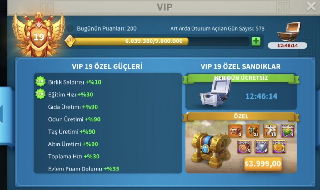 VİP19 // 560 GÜNLÜK GENÇ HAZIR GÖÇ EDEBİLİR ÜRÜN ! +1000 GÜN HIZ ! +ZENİTH ! +4 FARM !