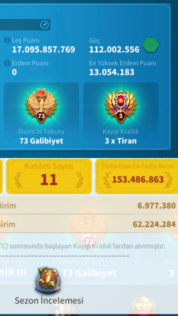 🔥 BİRLİK ZENITH | SVIP | 1514+ ALTIN KAFA | 17B KP | 32B RSS | 6 KITA | 3700 GÜN HIZ